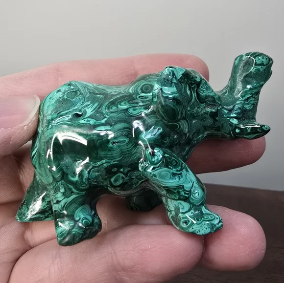 Malachite Crystal Elephant - Picture 12 of 15
